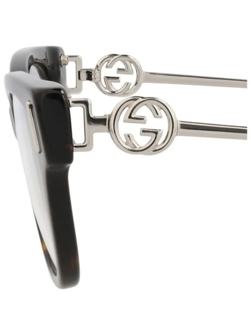 New Gucci Womens Square/Rectangle Havana Silver Transparent Fashion Designer Eye